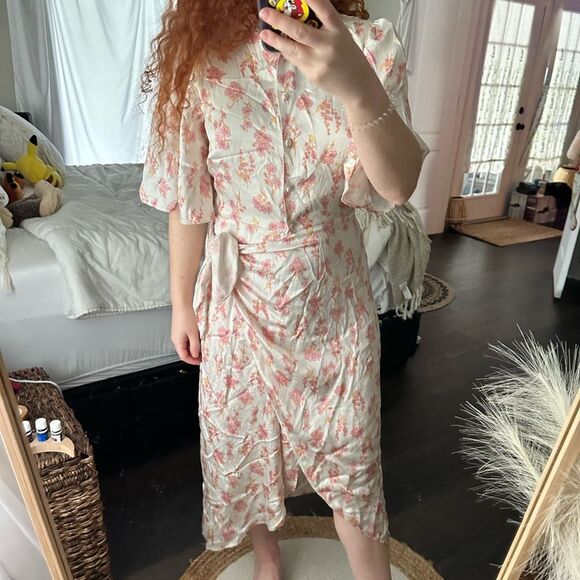 Les Reveries Women’s 4 Twist Front Drape Dress Flawed - Picture 8 of 9